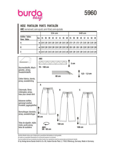 Hosenmuster - Burda 5960