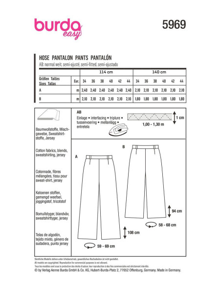 Hosenmuster - Burda 5969