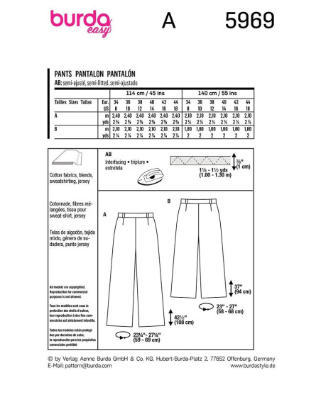 Hosenmuster - Burda 5969