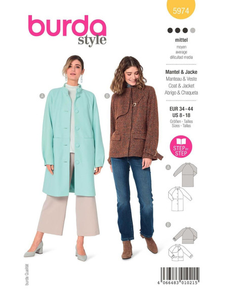 Jacken- und Mantelschnittmuster - Burda 5974