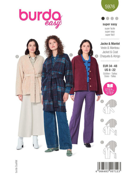Jacken- und Mantelschnittmuster - Burda 5976