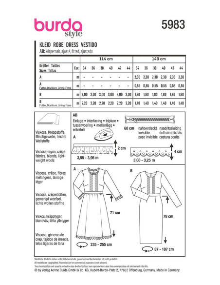 Kleidmuster - Burda 5983