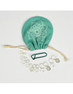 Set aus versilberten Maschenmarkierern Chakra Mindful KnitPro 2
