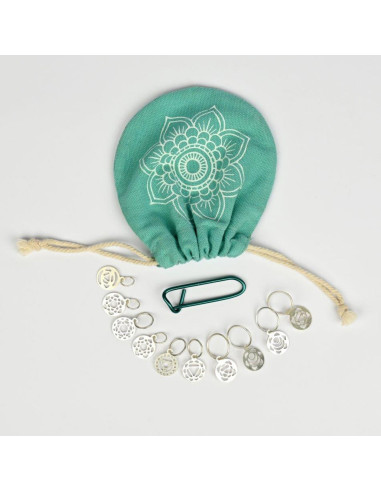 Set aus versilberten Maschenmarkierern Chakra Mindful KnitPro