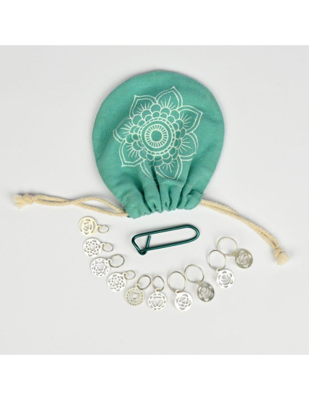 Set aus versilberten Maschenmarkierern Chakra Mindful KnitPro