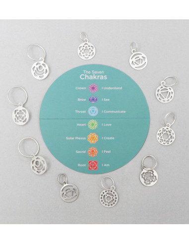 Set aus versilberten Maschenmarkierern Chakra Mindful KnitPro