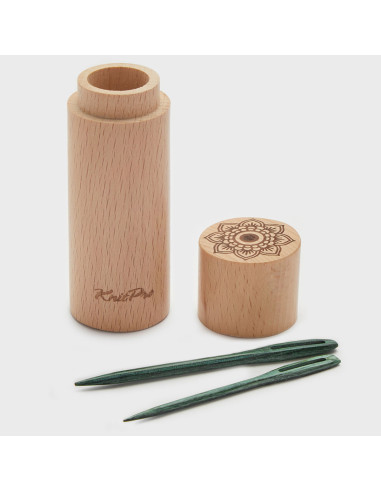 Set aus 4 Wollnadeln aus Holz Mindful Knit Pro