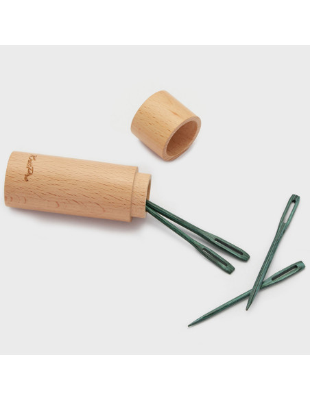Set aus 4 Wollnadeln aus Holz Mindful Knit Pro