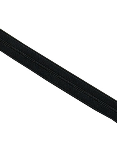 Knopfloch-Gummiband Nylon - Schwarz
