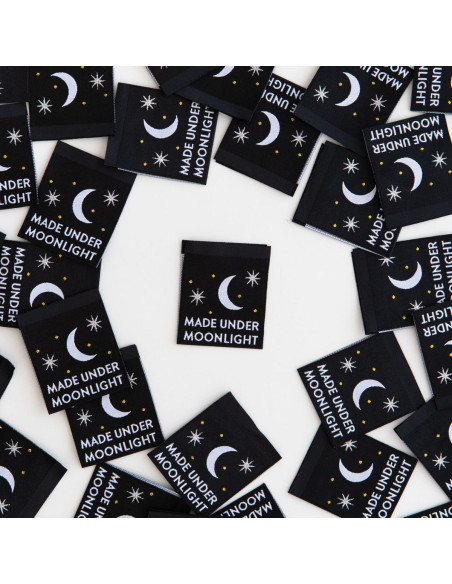 Set von 8 gewebten Etiketten - Made Under Moonlight