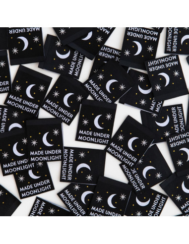 Set von 8 gewebten Etiketten - Made Under Moonlight