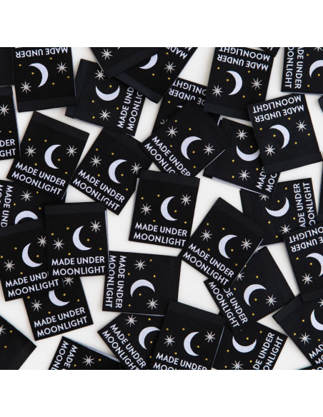 Set von 8 gewebten Etiketten - Made Under Moonlight
