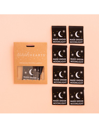 Set von 8 gewebten Etiketten - Made Under Moonlight