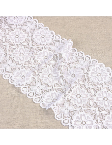 Elastische Spitzenblumenweg - Weiß