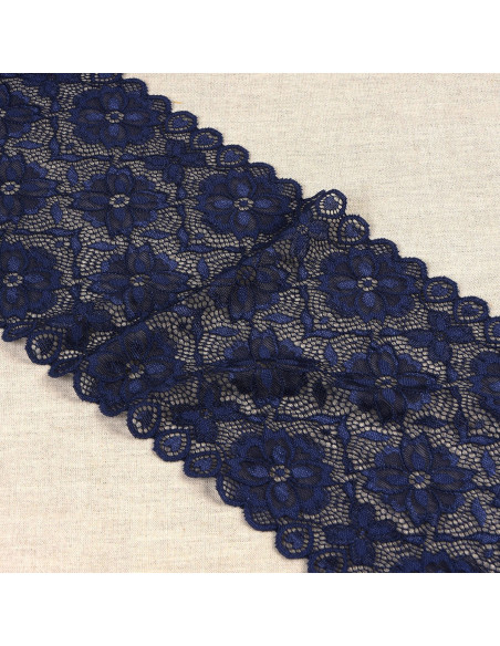Elastische Spitzenblumenweg - Marineblau
