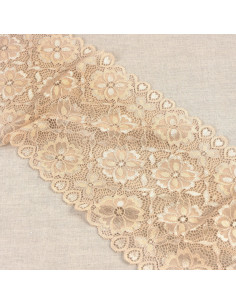 Elastische Spitzenblumenweg - Beige
