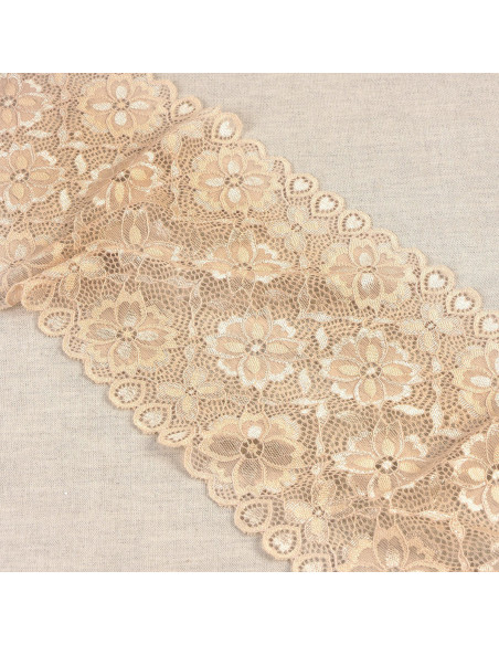 Elastische Spitzenblumenweg - Beige