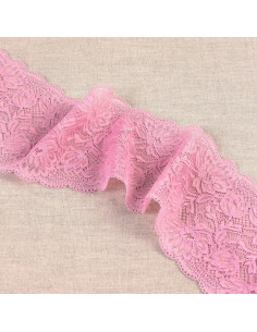 Elastische Spitze zarte Blumen - Rosa