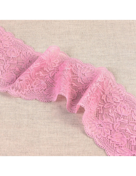 Elastische Spitze zarte Blumen - Rosa
