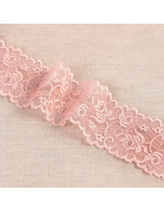 Elastische Spitze Blumen und Stiele - Lachsfarben