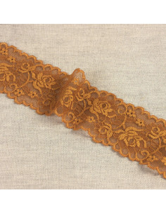 Elastische Spitze Blumen und Stiele - Haselnuss