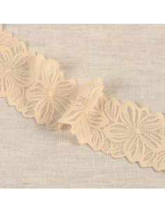 Elastische Spitzenblütenblätter - Beige