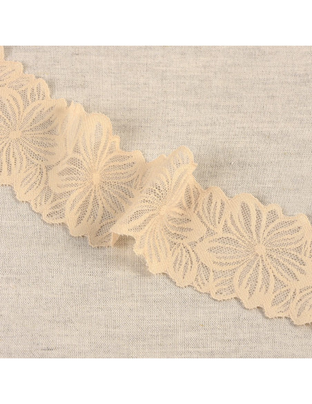 Elastische Spitzenblütenblätter - Beige