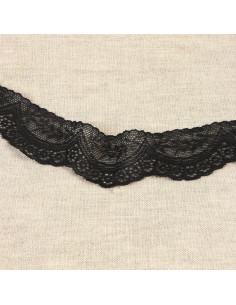 Elastische Spitzenborte - Schwarz