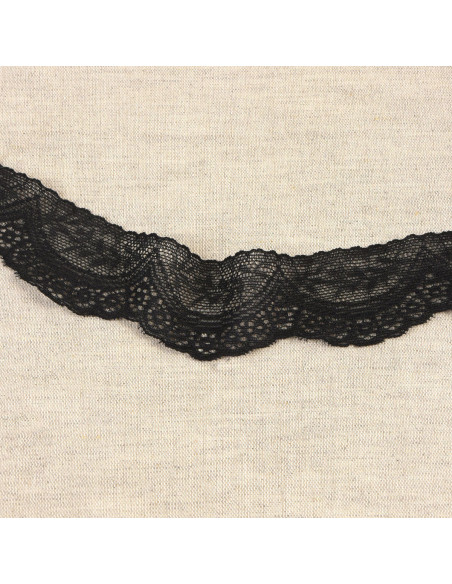 Elastische Spitzenborte - Schwarz