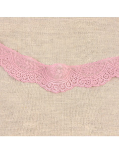 Elastische Spitzenborte - Rosa