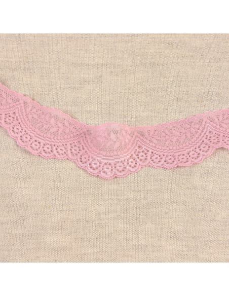 Elastische Spitzenborte - Rosa