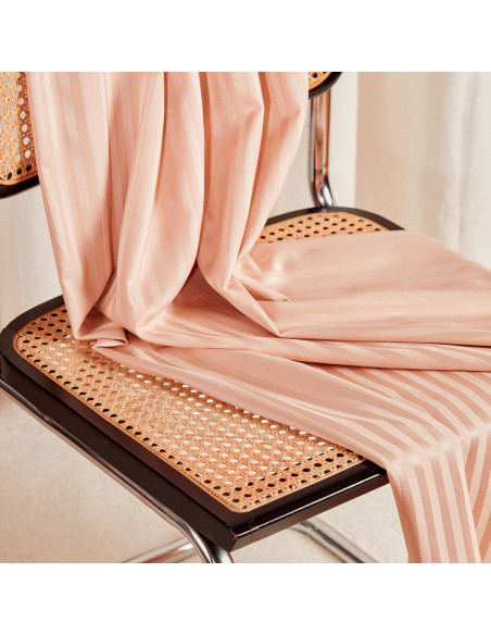 Stoff Baumwolle Viskose Streifen Blush - Atelier Brunette
