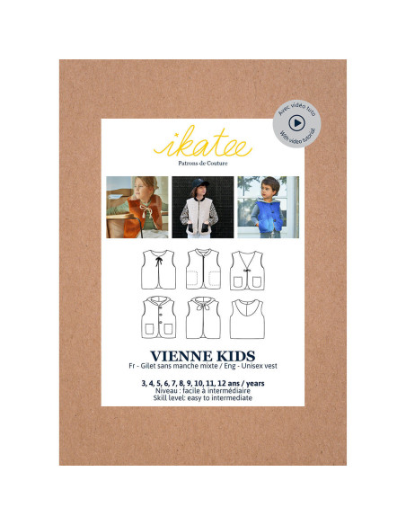 Ärmelloses Weste-Schnittmuster Unisex Vienne Kids - Ikatee