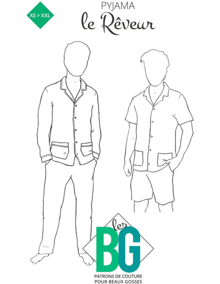 Pyjama-Schnittmuster für Herren Der Träumer - Les BG