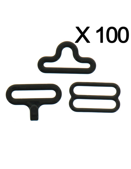 Set mit 100 Fliegenklammern - Schwarz