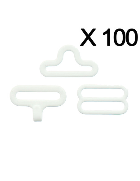 Set mit 100 Fliegenklammern - Weiß