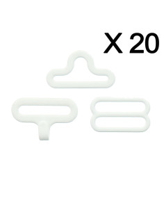 Set mit 20 Fliegenklammern - Weiß