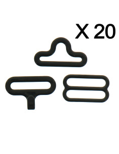Set mit 20 Fliegenklammern - Schwarz
