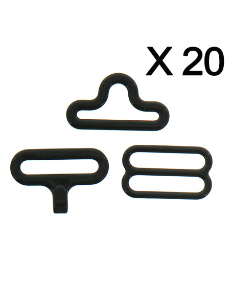 Set mit 20 Fliegenklammern - Schwarz