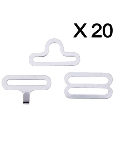 Set mit 20 Fliegenklammern - Silber