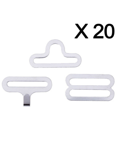 Set mit 20 Fliegenklammern - Silber