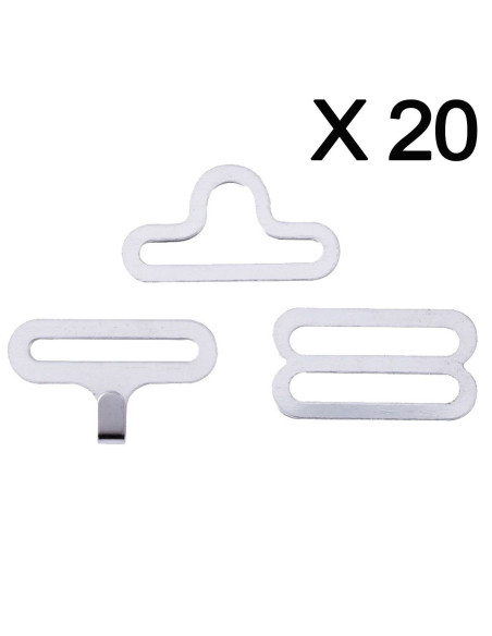 Set mit 20 Fliegenklammern - Silber