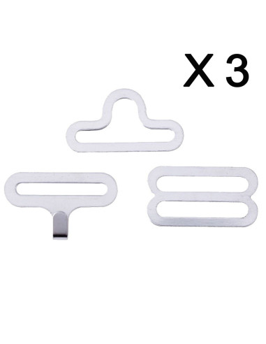 Set mit 3 Fliegenklammern - Silber