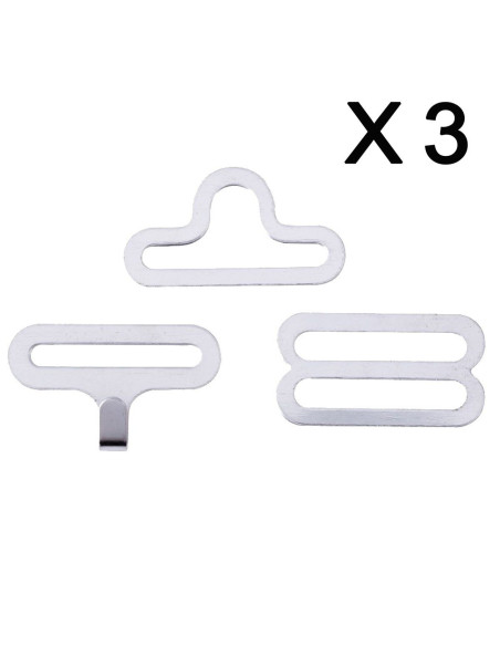 Set mit 3 Fliegenklammern - Silber