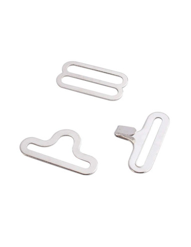 Set mit 3 Fliegenklammern - Silber