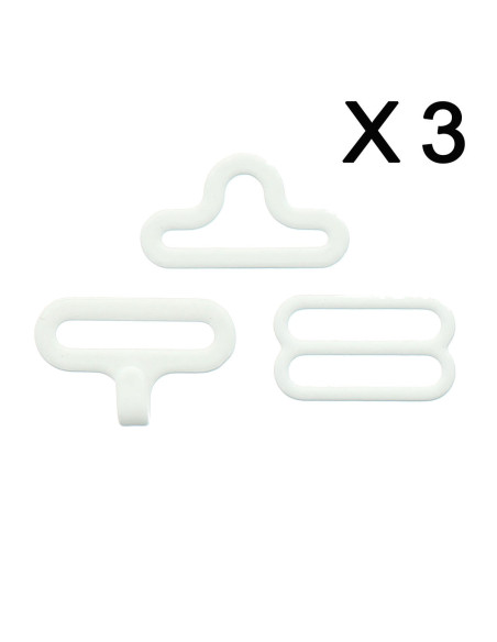 Set aus 3 Fliegenklammern - Weiß