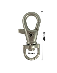 Metallkarabiner - Mattes Silber 40 x 10 mm 2