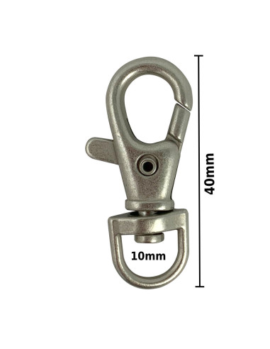 Metallkarabiner - Mattes Silber 40 x 10 mm