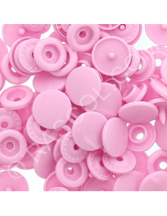 Beutel mit 25 runden KAM Harzdruckknöpfen - Rosa