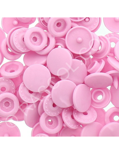 Beutel mit 25 runden KAM Harzdruckknöpfen - Rosa